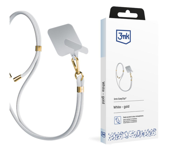 3MK Sznurek do Etui EasyClip White (gold) 5903108568692 - 1267320 - zdjęcie 2